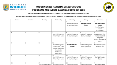 Pocosin Lakes National Wildlife Refuge Events and Programs Calendar