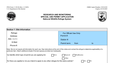 Form 3-1383-R Research and Monitoring Special Use Application