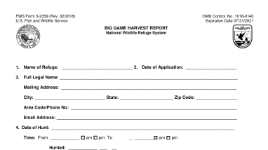 3-2359 Big Game Harvest Report