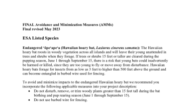 Animal Avoidance and Minimization Measures (May 2023)