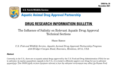 Drug Research Information Bulletin - The Influence of Salinity on Relevant Aquatic Drug Approval Technical Sections