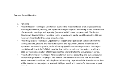 Example Budget Narrative