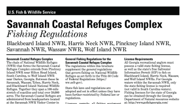 Savannah Coastal Refuges Complex Fishing Regulations