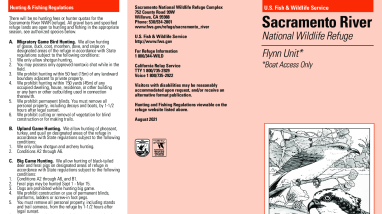 Sacramento River Refuge Flynn Leaflet for Sacramento National Wildlife Refuge Complex
