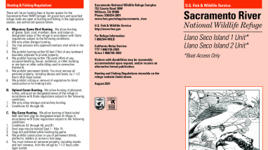 Sacramento River Refuge Llano Seco Islands Leaflet for Sacramento National Wildlife Refuge Complex