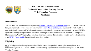 NCTC Tribal Voucher Program Guidance