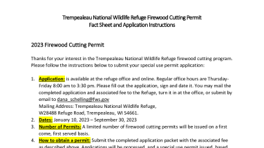 Trempealeau National Wildlife Refuge Firewood Cutting Permit Fact Shet and Application Instructions_2023.pdf