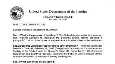 Personnel Delegations of Authority 