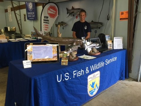 Volunteer staffing outreach display.