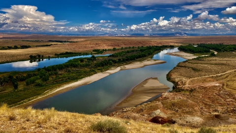Johnson Bottom on the Green River in Utah from Ouray National Wildlife Refuge
