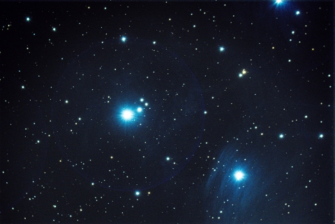 Night sky with many bright stars.