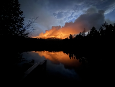 A fire burning on the horizon
