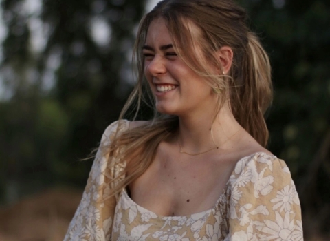 woman smiling
